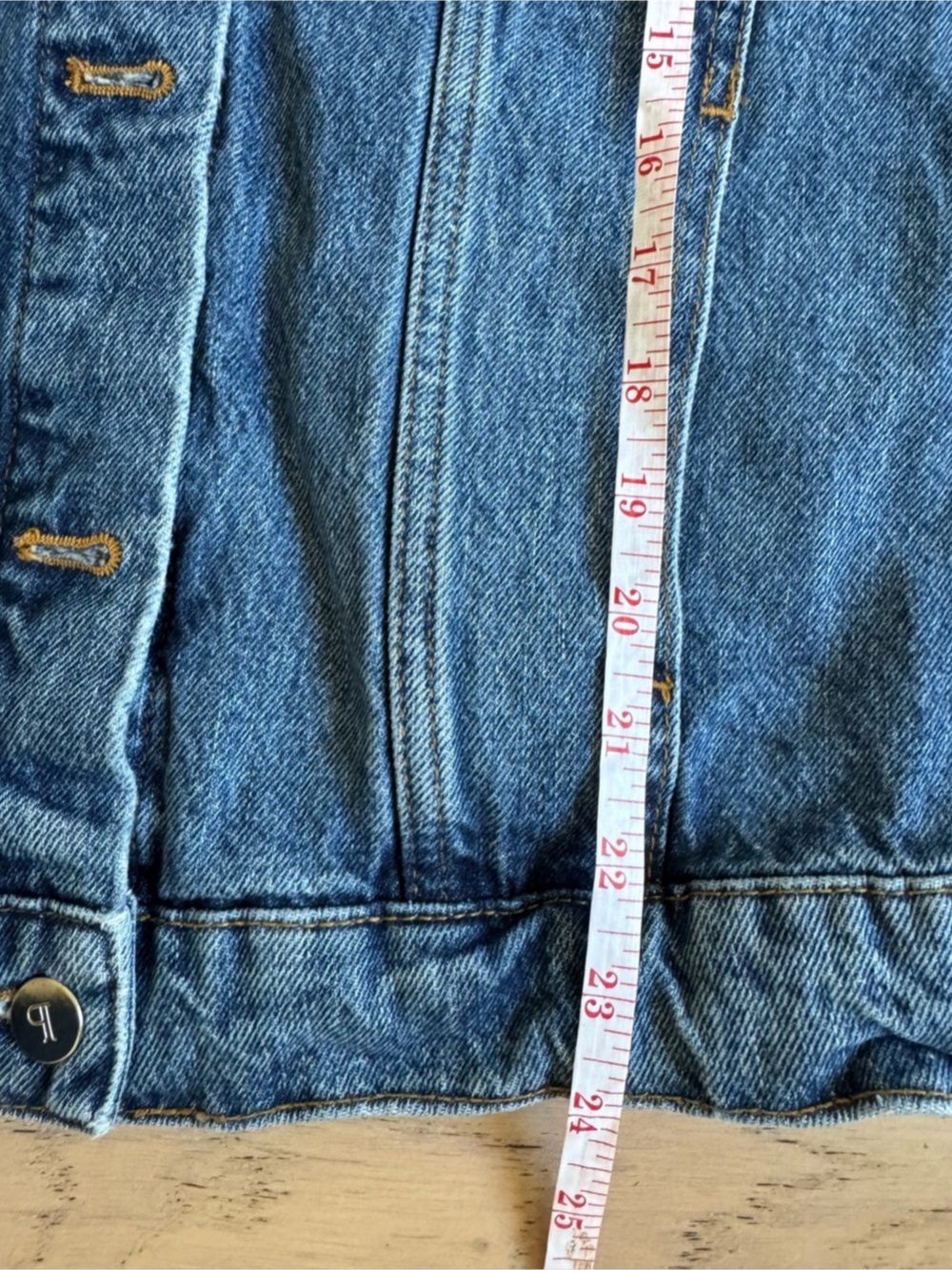 PILCRO The Weston Faux Leather-Collar Denim Boyfriend Jacket Sz: Small - Picture 12 of 13
